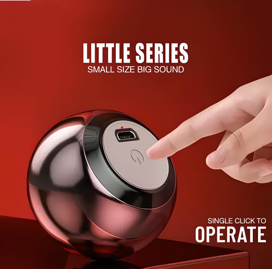 Round Mini Speaker Boost 4 Colourful Wireless Bluetooth Speaker, Mini Electroplating Round Steel, Random Colour (Pack of 1)