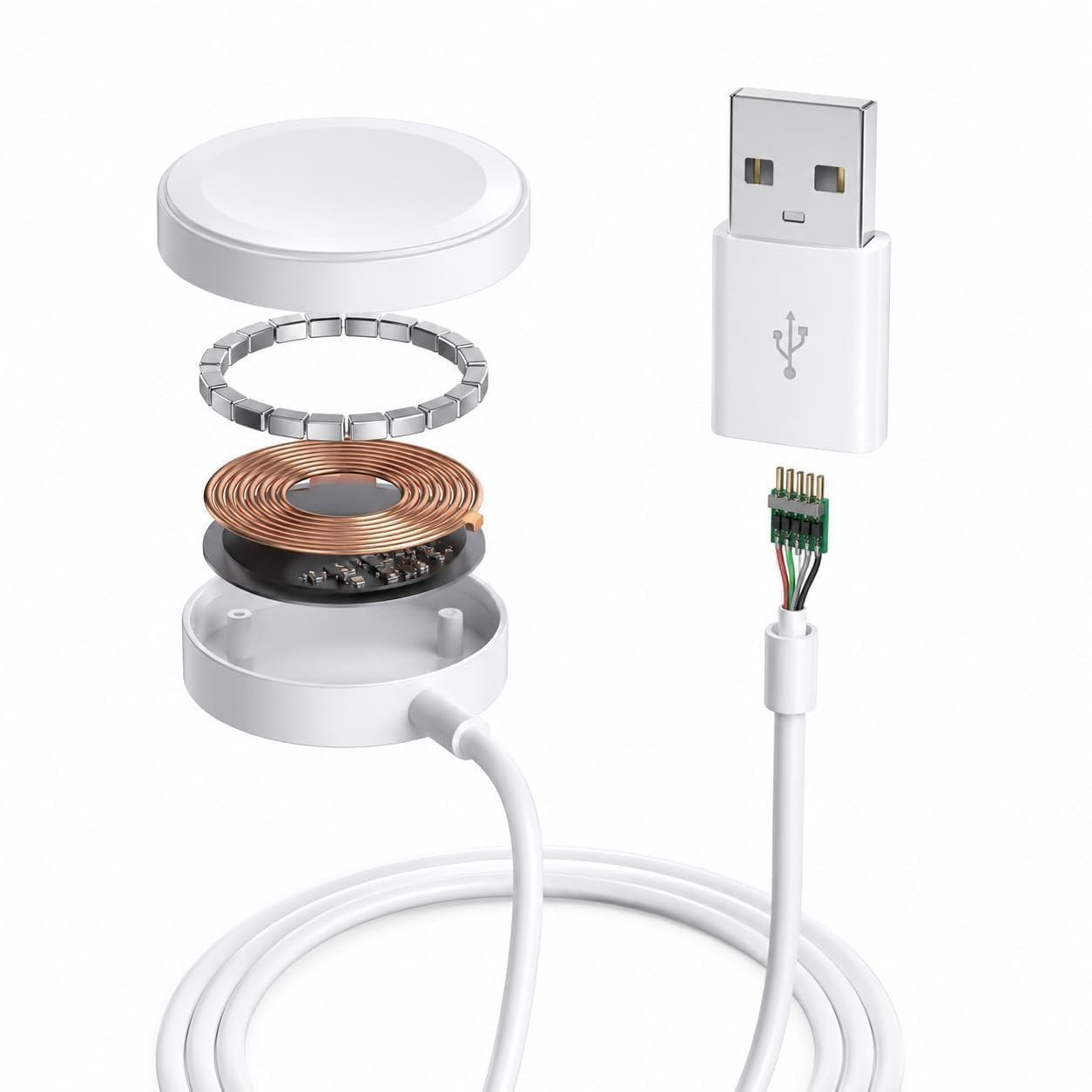 Smart Watch Charger Magnetic Charging Cable Compatible with Smart Watch Magnetic USB Charger for Smartwatch Wireless Charging Dock Cable Compatible