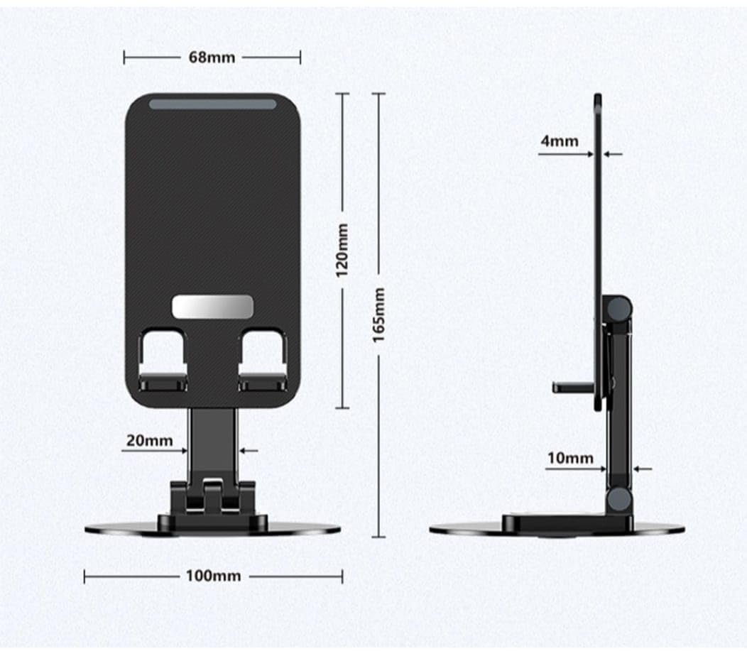 Mobile Phone Stand for Desk with 360° Rotation, Foldable
