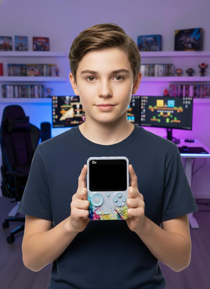 Generic Rechargeable Mini Console With TV Output | Handheld Gaming Console With 500+ Classic Built-In Games | Retro Video Game For Kids 7-14 | For Boys & Girls (Multicolor, G5 With Remote)