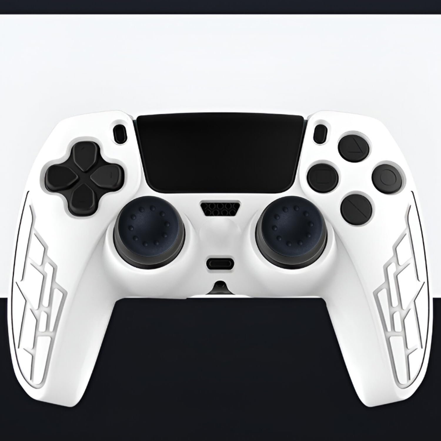 HICLE Black Soft Silicone Joystick Cap for PS5, PS4, PS3 & Xbox Controllers – Anti-Slip Thumb Grip Cover -Black