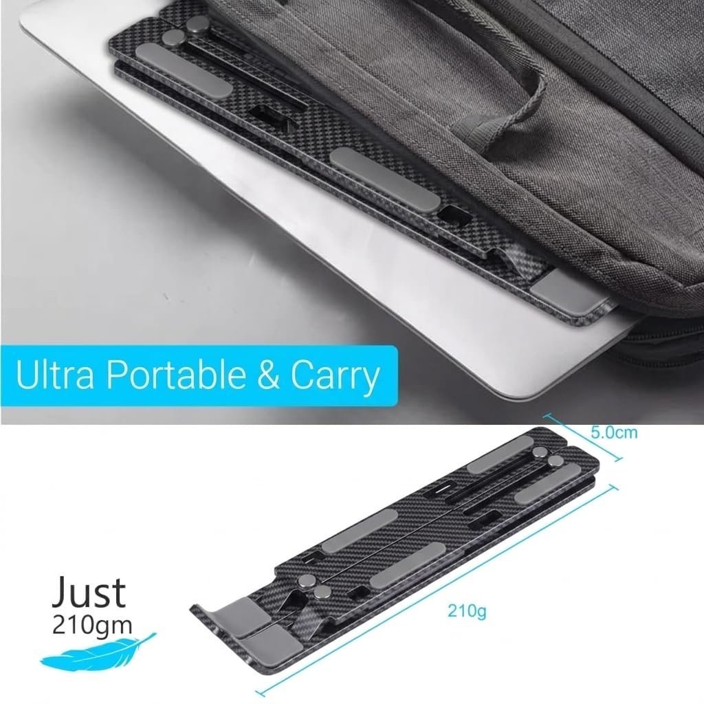 FBT 7 Angles Adjustable Aluminum Ergonomic Foldable and Portable Tabletop Laptop/Desktop Riser Stand Holder Compatible for MacBook, HP, Dell, Lenovo & All Other Notebook for Home use and Office use