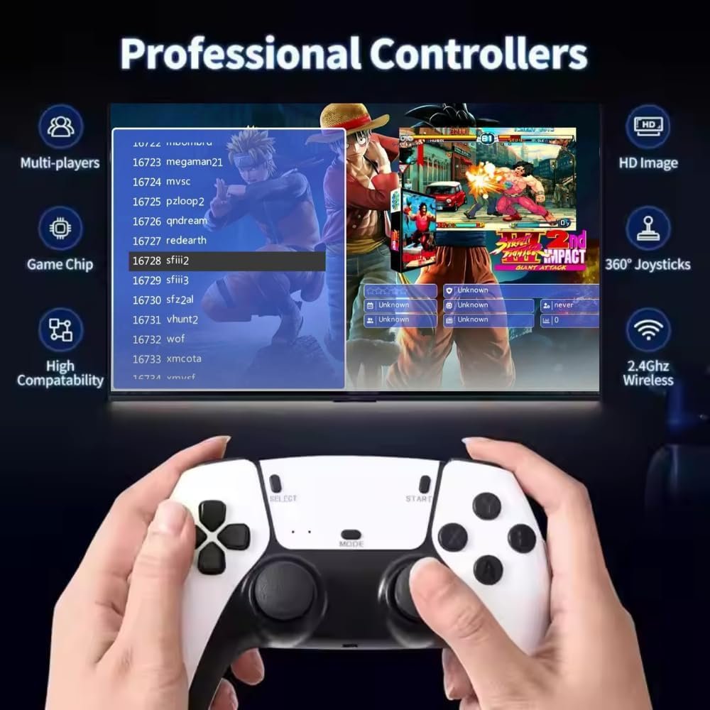 M15 G11 Pro Retro Game Console | 2.4GHz Wireless & Wired Connectivity | Built-in Classic Games | Multi-Platform Compatible | Plug & Play Gaming Console | Black