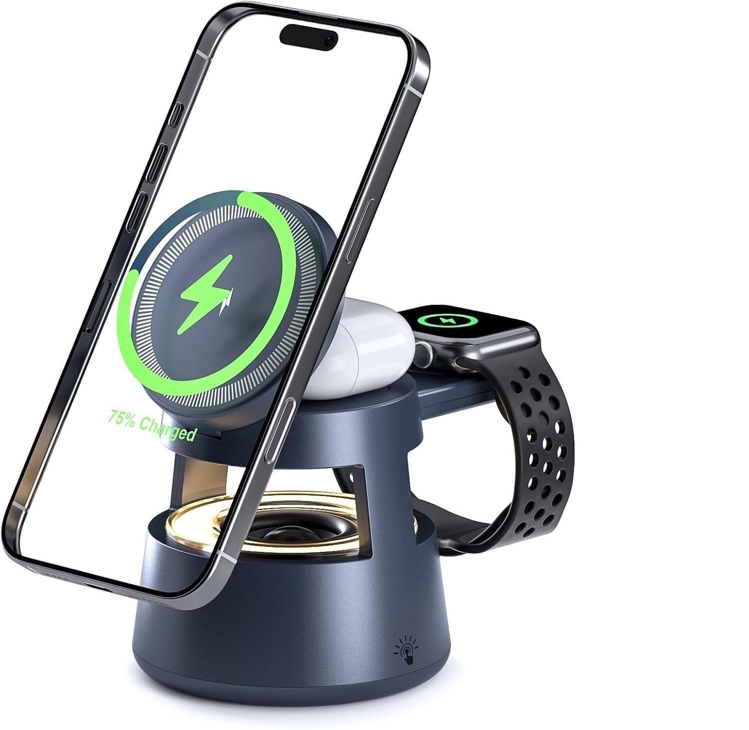5-in-1 Magnetic Wireless Charging Station & Phone Stand – Compatible with i.Phone, i.Watch, EarPods, Wireless Charging Smart Phones – Fast Charger Dock Station (5 in 1 Charger)