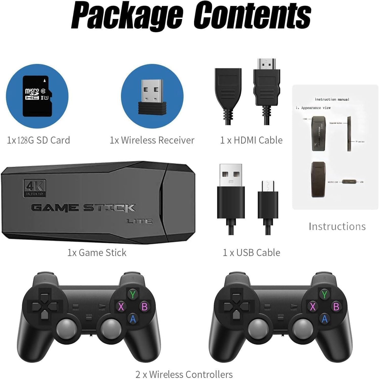 4k TV Video Game Gaming System, Plug & Play Video TV Games HD with Wireless 2 Controllers for Men/Women/Girls/Boys, (2026
