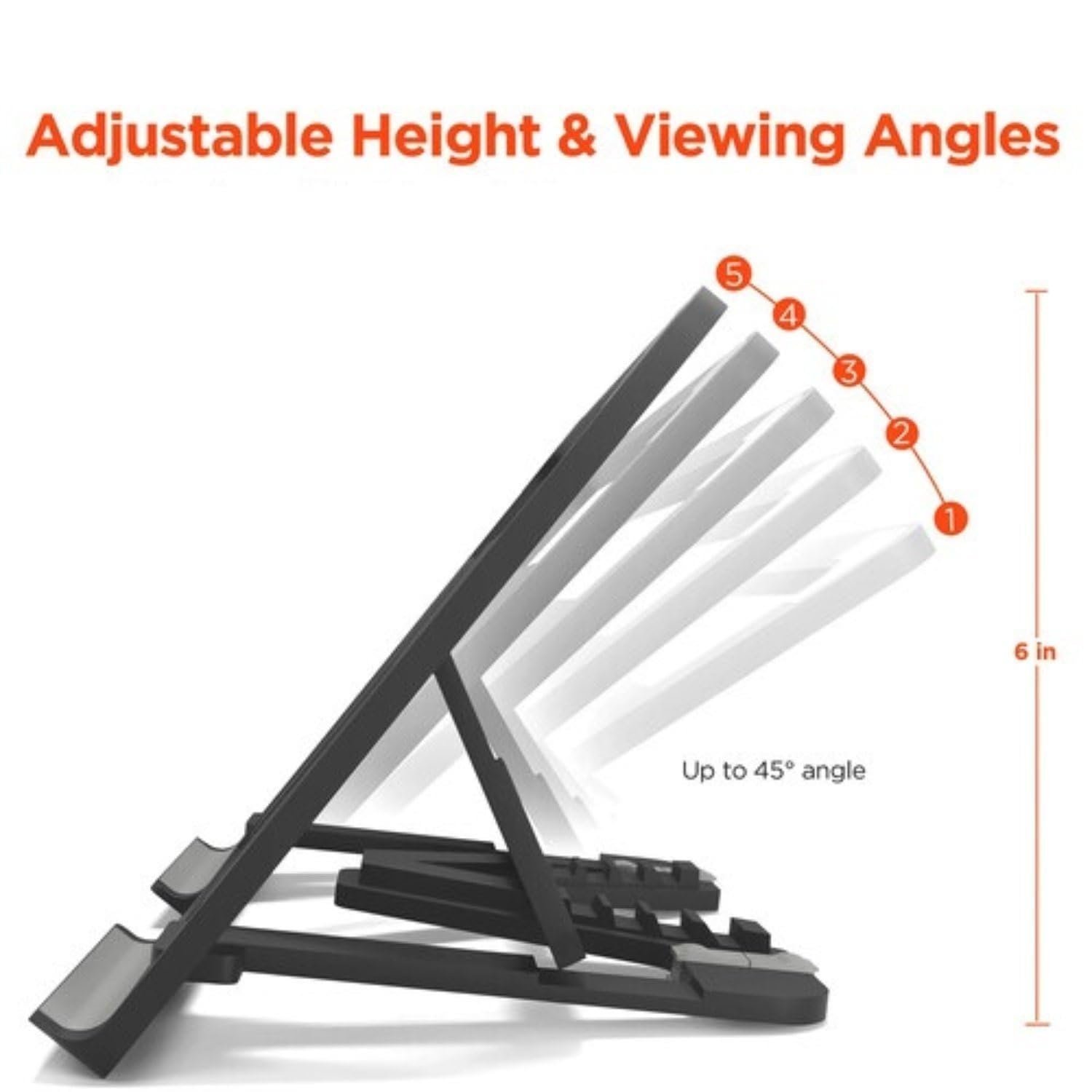 Shyama Adjustable Plastic Foldable Portable Laptop/Desktop Stand, Black