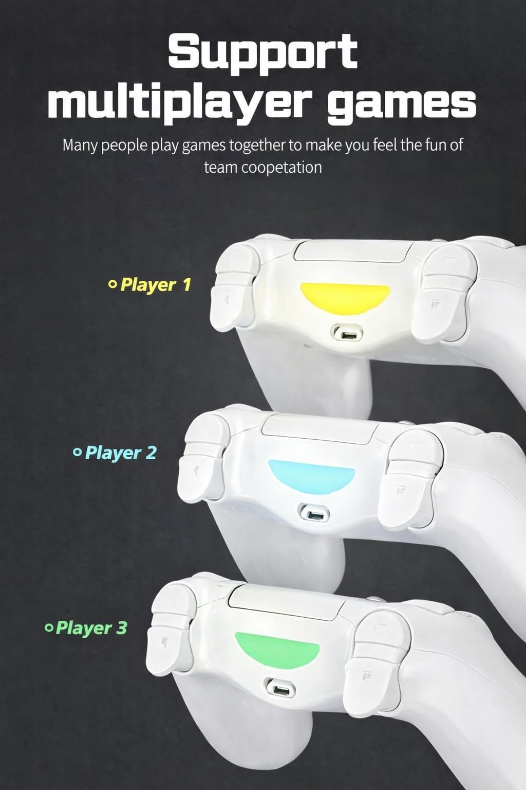 Wireless Pro Controller Compatible with PS-4 /PS-4 Pro/P-S'4Slim Console, Gaming Remote,Bluetooth Controller Wireless Gaming Controllers, with 6-Axis Motion Sensor (White)