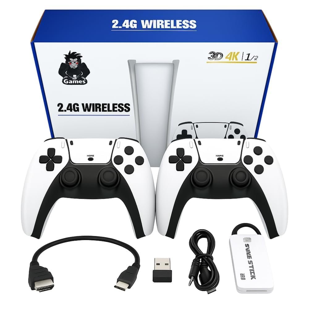 M15 G11 Pro Retro Game Console | 2.4GHz Wireless & Wired Connectivity | Built-in Classic Games | Multi-Platform Compatible | Plug & Play Gaming Console | Black