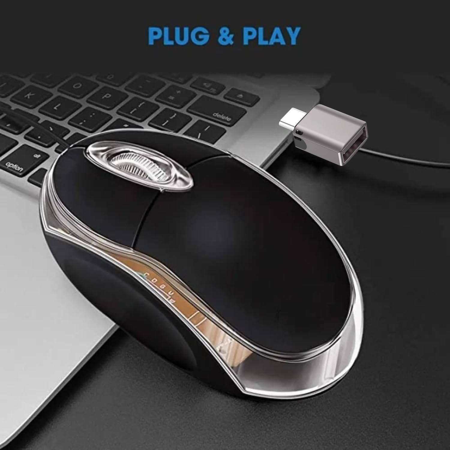 Type-C Mouse Auto Clicker with Type C Connector, Undetectable, Plug and Play, No Software Required, Works On Every Operating System, Works On Laptop, PC, Mac, Phone, Tablet