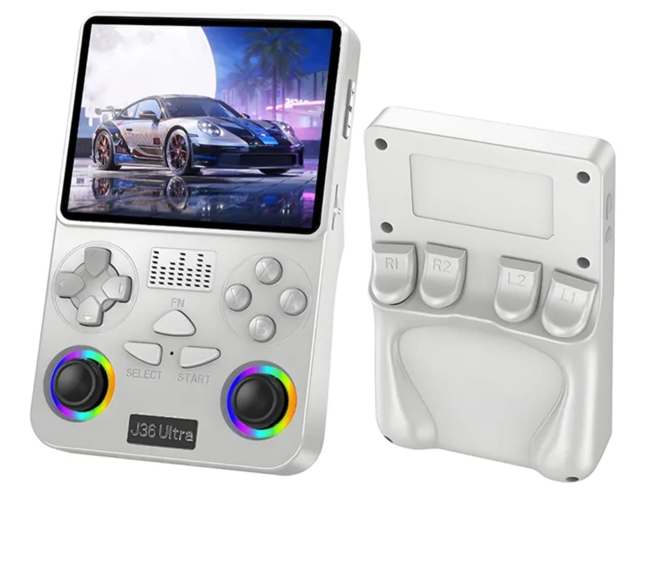 J36 Ultra Handheld Game Console 64GB | Transparent Random Color | RGB Joysticks | Online Multiplayer | Portable Retro Gaming Device