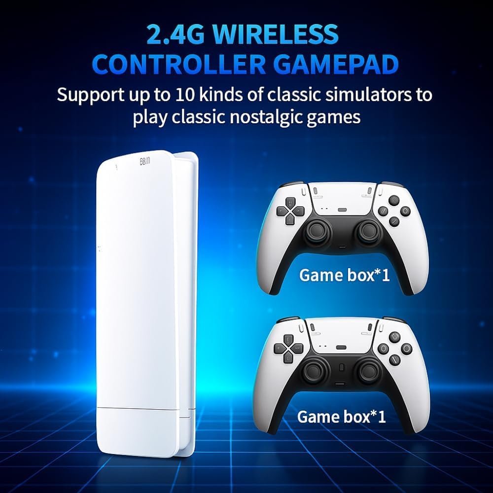 M15 G11 Pro Retro Game Console | 2.4GHz Wireless & Wired Connectivity | Built-in Classic Games | Multi-Platform Compatible | Plug & Play Gaming Console | Black