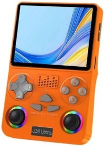 J36 Ultra Handheld Gaming Console, Orange, RGB Dual Joysticks, Portable Retro Game Player Multicolour as per availibility