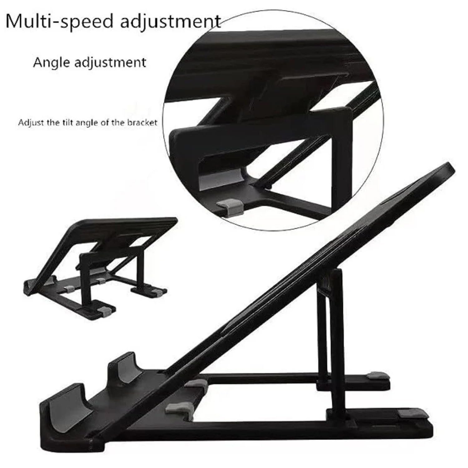 Shyama Adjustable Plastic Foldable Portable Laptop/Desktop Stand, Black