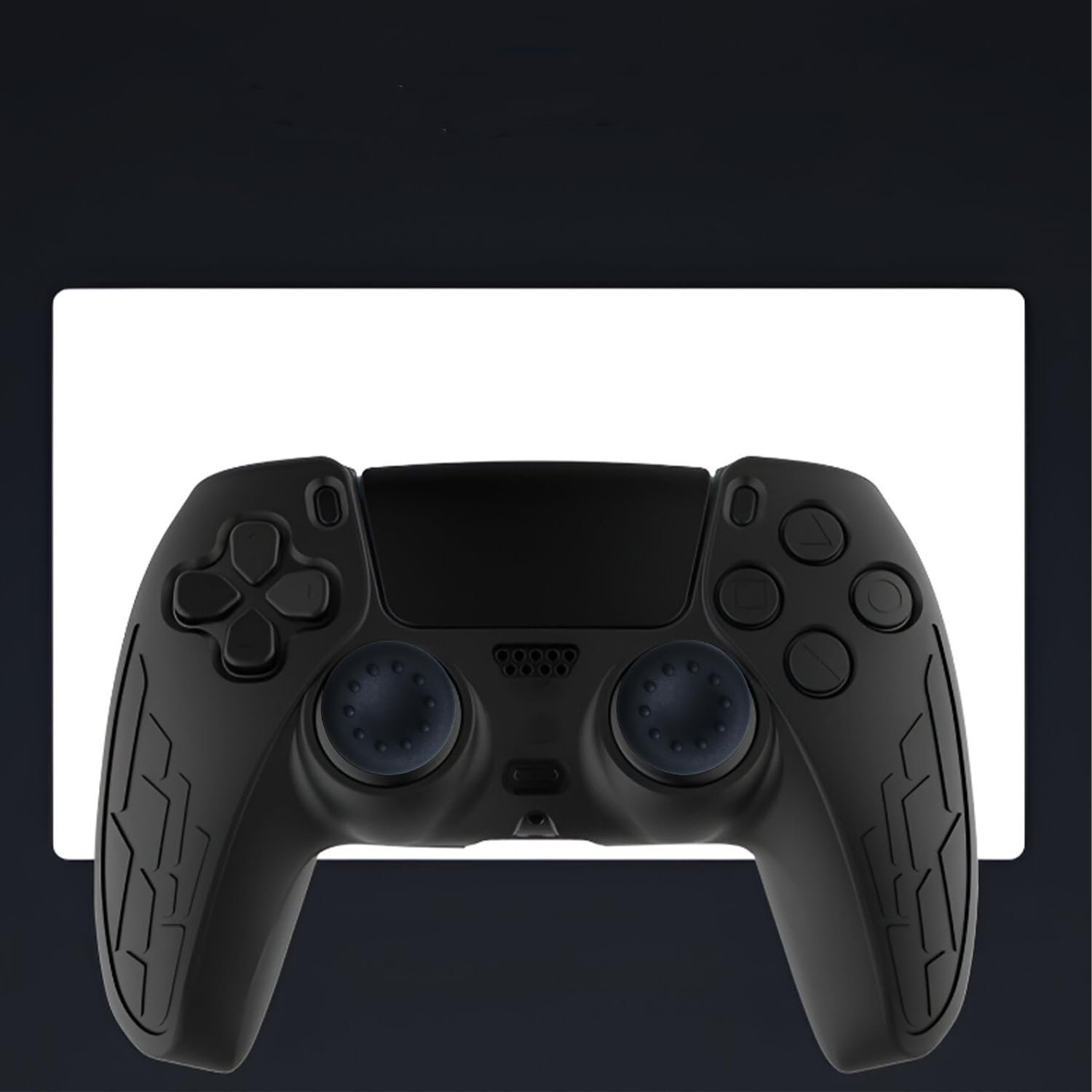 HICLE Black Soft Silicone Joystick Cap for PS5, PS4, PS3 & Xbox Controllers – Anti-Slip Thumb Grip Cover -Black