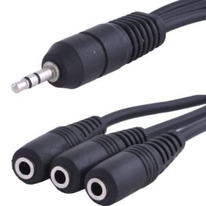 3-Way 3.5mm Audio Splitter Adapter Cable,1 Male to 3 Female EP Stereo AUX Audio Splitter Adapter Cable for Speaker Headphone Earphone.
