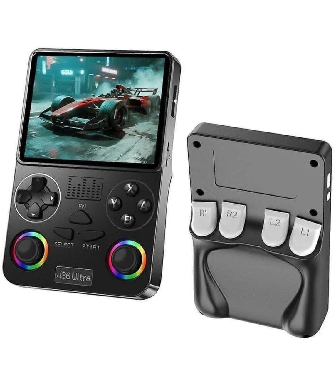 J36 Ultra Handheld Game Console 64GB | Transparent Random Color | RGB Joysticks | Online Multiplayer | Portable Retro Gaming Device