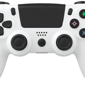 Wireless Pro Controller Compatible with PS-4 /PS-4 Pro/P-S'4Slim Console, Gaming Remote,Bluetooth Controller Wireless Gaming Controllers, with 6-Axis Motion Sensor (White)