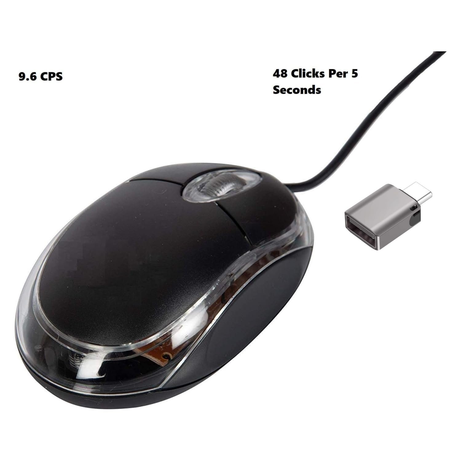 Type-C Mouse Auto Clicker with Type C Connector, Undetectable, Plug and Play, No Software Required, Works On Every Operating System, Works On Laptop, PC, Mac, Phone, Tablet