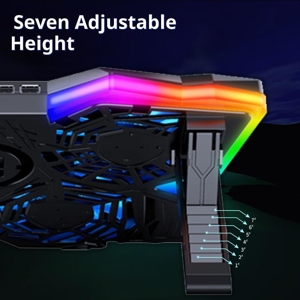 Arctic K25 PRO RGB Laptop Cooling Pad with 4 Motor Fans, 7 Adjustable Height | Black