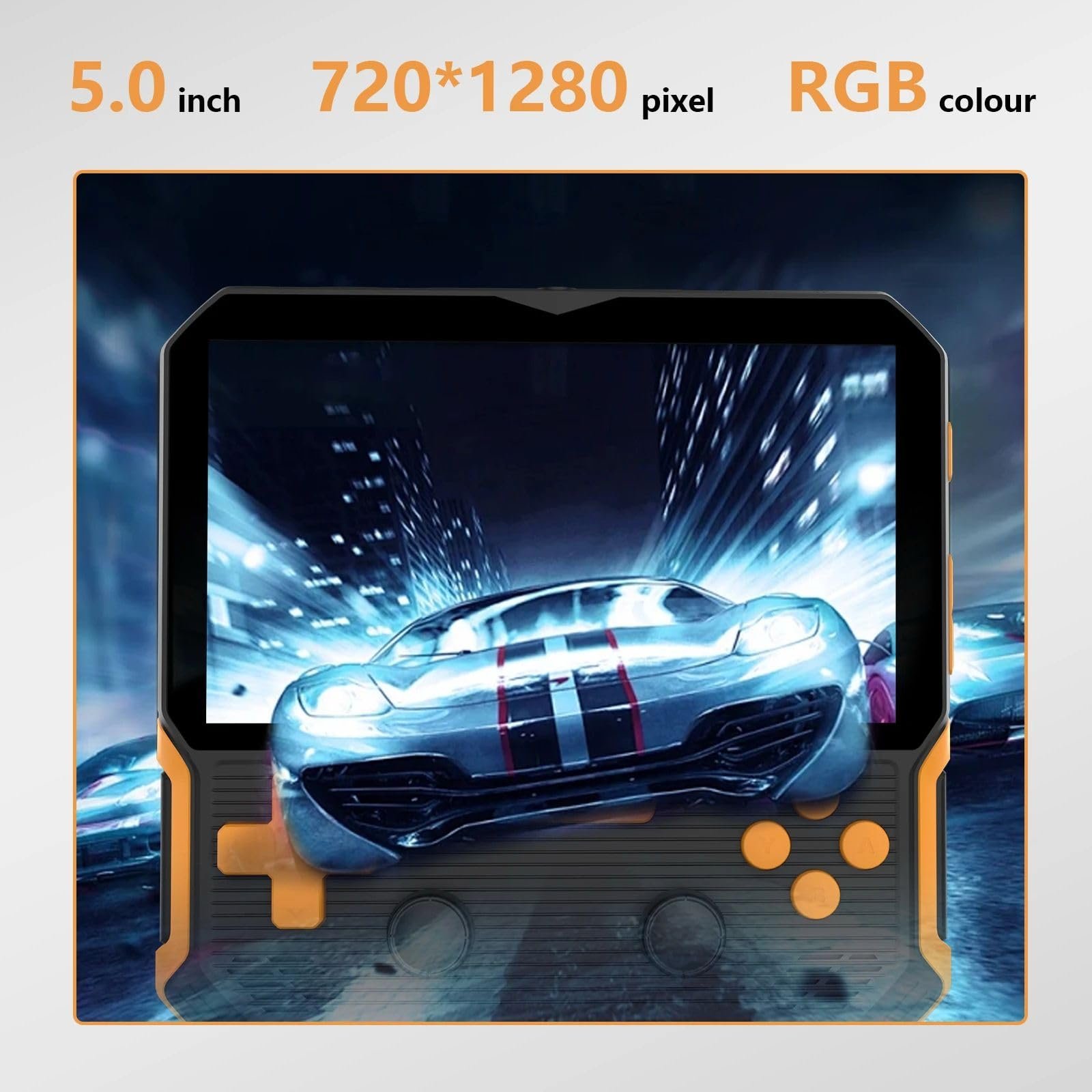 New Classic GS1 Retro Gaming Console with 5.0 Inch HD Screen, Dual Analog Controls, Rechargeable Handheld Video Game Console, Portable Gaming Device, Random Color