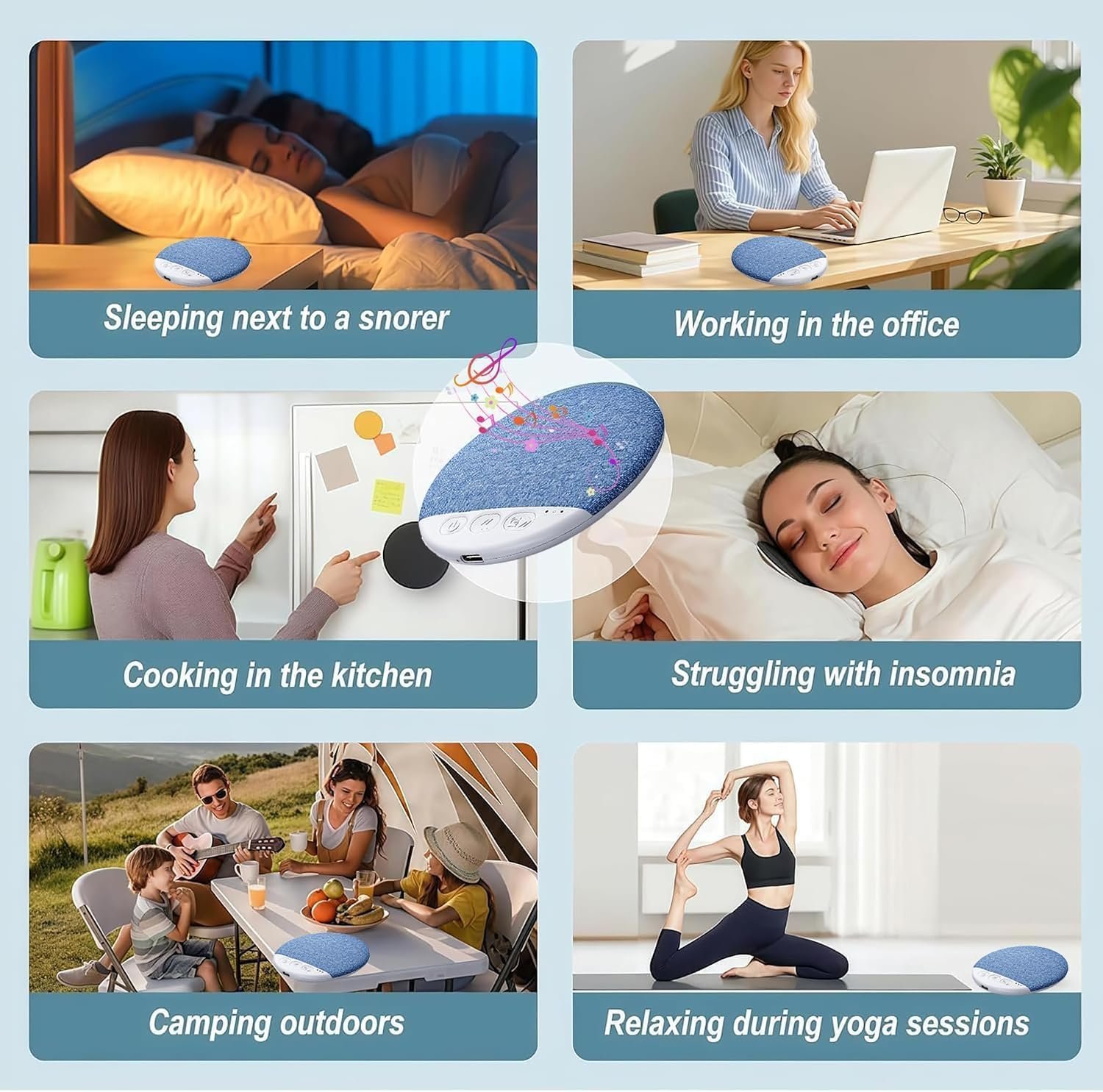 Pillow Speaker for Sleeping, Ultra-Thin Bluetooth Sleep Speaker Under Pillow for Side Sleepers, 7-Day Battery Life, Private Bedtime Audio with Auto-Off Timer, Blue