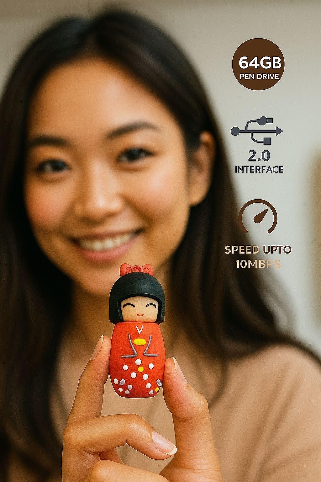 SippyTales~Cartoon Character USB Flash Drive – PVC Material, Cute Figurine Pen Drive, High Speed Data Storage, Portable Memory Stick for Laptop, PC & Car Audio, 1pc (16, GB)
