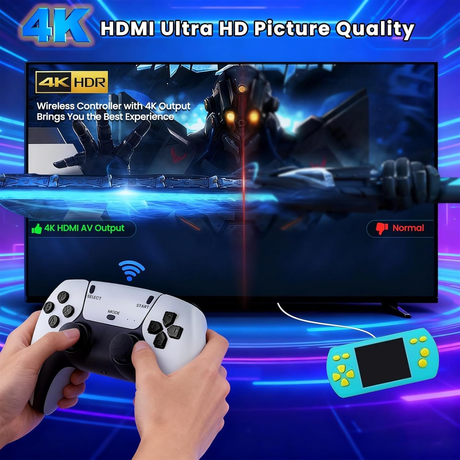 2026 Upgraded 4k TV Video Game Gaming System, Plug & Play Video TV Games HD with Wireless 2 Controllers for Men/Women/Girls/Boys, (NEW Latest 2026)