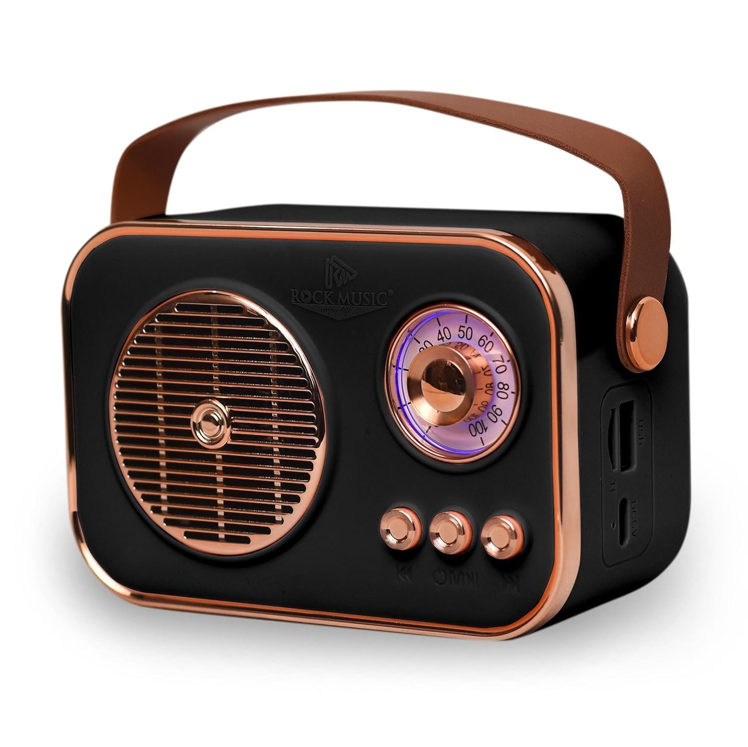 Retro Portable Bluetooth Speaker Mini Radio Style Wireless Speaker with Handle for Home Travel and Outdoor Use