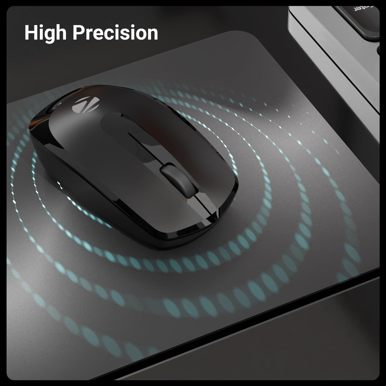 Wireless Mouse, 2.4GHz, 3200 DPI, 3 Buttons, Comfortable & Ergonomic, USB Nano Receiver, Power-Saving Mode, Works on Most Surfaces, for Mac | Laptop | Computer (Freego, Black)