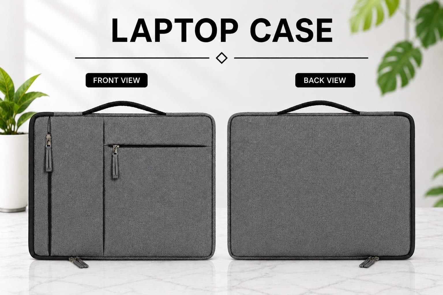 17 Inch Laptop Sleeve with Carry Handle & 2 Front Pockets | Slim Lightweight Laptop Case with Water-Resistant Cover | Compatible with MacBook, Dell, HP, Lenovo, Asus, Samsung, Mi & More