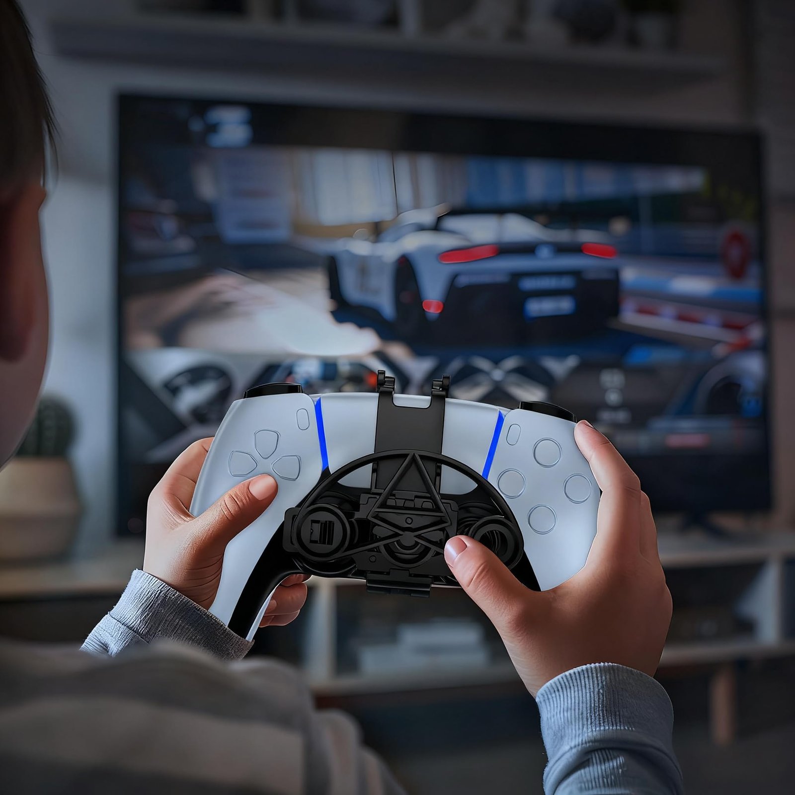 YSFVNP Steering Wheel Controller, Mini Steering Wheel for Controller, Controller Steering Wheel for PC and Gaming Game Accessories Silvery Grey