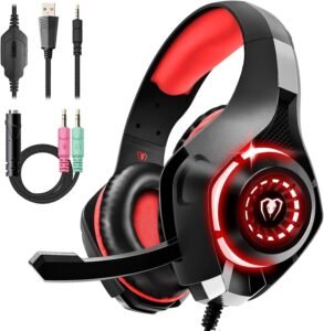 Generic YZ-US-GM-110 7.1 Gaming Headset for PC, PS4/PS5, Laptop with LED Lights, Noise Cancelling Mic, 50mm Drivers, USB Connection