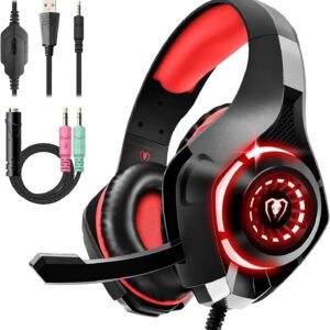 Generic YZ-US-GM-110 7.1 Gaming Headset for PC, PS4/PS5, Laptop with LED Lights, Noise Cancelling Mic, 50mm Drivers, USB Connection