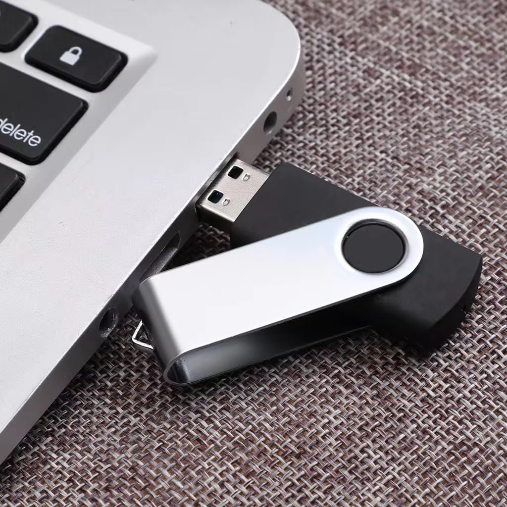 CleverlyGifted® 4GB | Swivel USB Flash Drive, Black and Silver, Portable Data Storage Device, 2.0, Speed Upto 10 mbps,1Pc