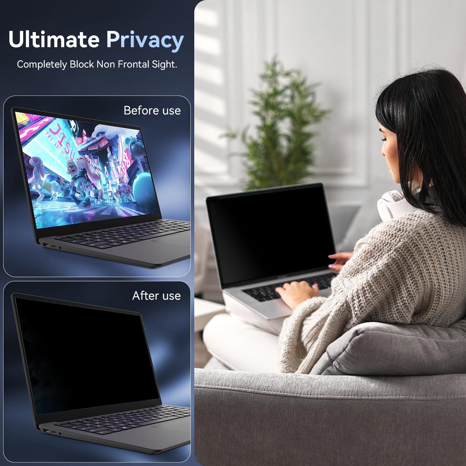 Laptop Privacy Screen Filter 14 Inch 16:9 Aspect Ratio