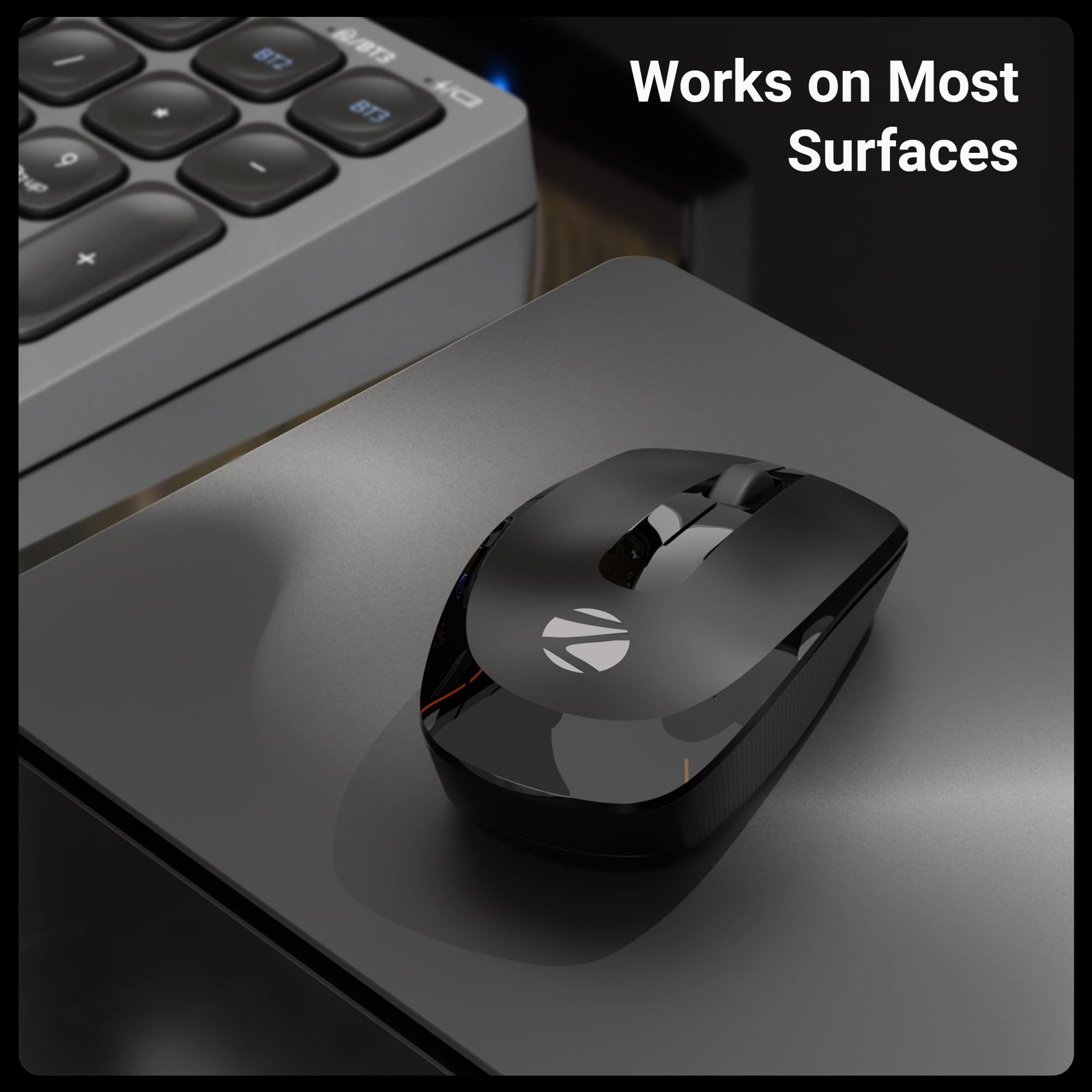 Wireless Mouse, 2.4GHz, 3200 DPI, 3 Buttons, Comfortable & Ergonomic, USB Nano Receiver, Power-Saving Mode, Works on Most Surfaces, for Mac | Laptop | Computer (Freego, Black)