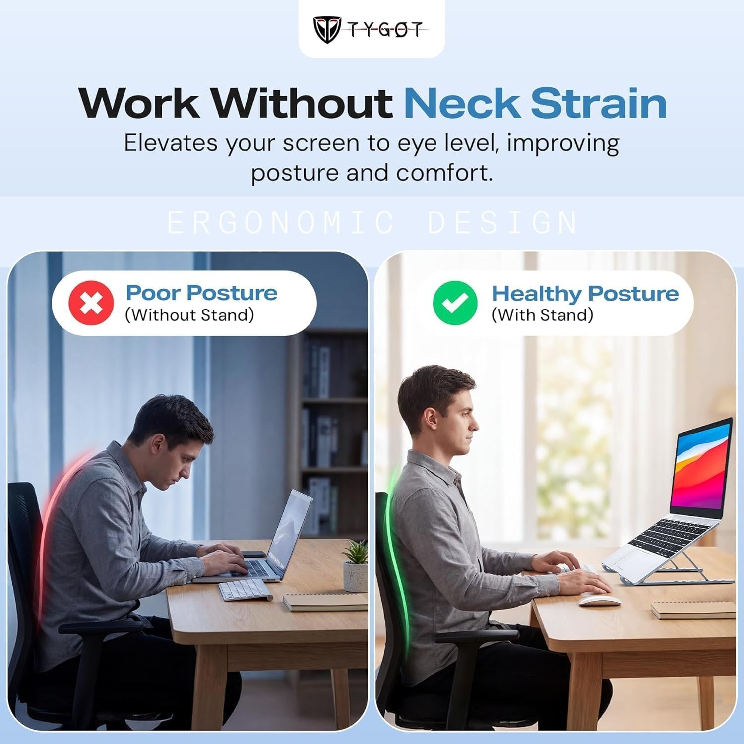 Aluminum Alloy Adjustable Laptop Stand for 10-17 Inch Laptops