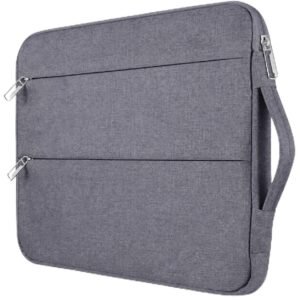 Laptop Sleeve Bag with Handle, Grey, Multi-Pocket