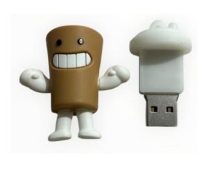 SippyTales~Coffee Cup USB Flash Drive, Novelty Cartoon Design,Brown and White Memory Stick Keychain, 2.0 Pen Drive, for School, Home, Gifting, Speed Upto 15MBPS (8, GB)