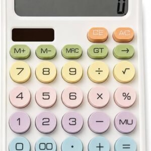 Colorful Desk Calculator with Large Buttons, Compact Lightweight Desktop Calculator for Home, Office, School & Business