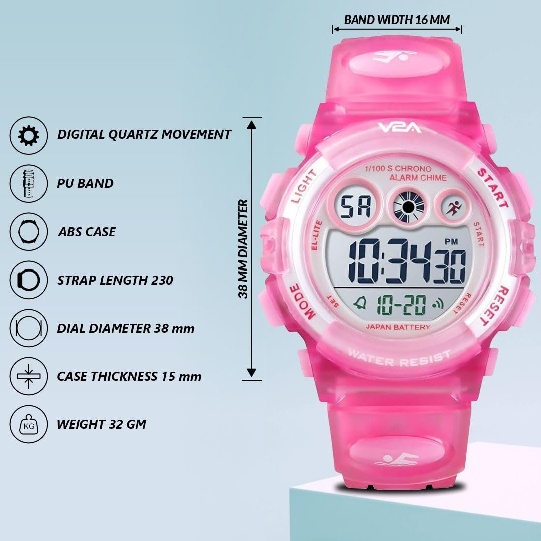 Nova 1451 Digital Sports Watch for Women and Girls, Stopwatch, Alarm, EL Backlight, 5 ATM Water Resistant, Flexible TPU Strap | Active, Casual & Gifting