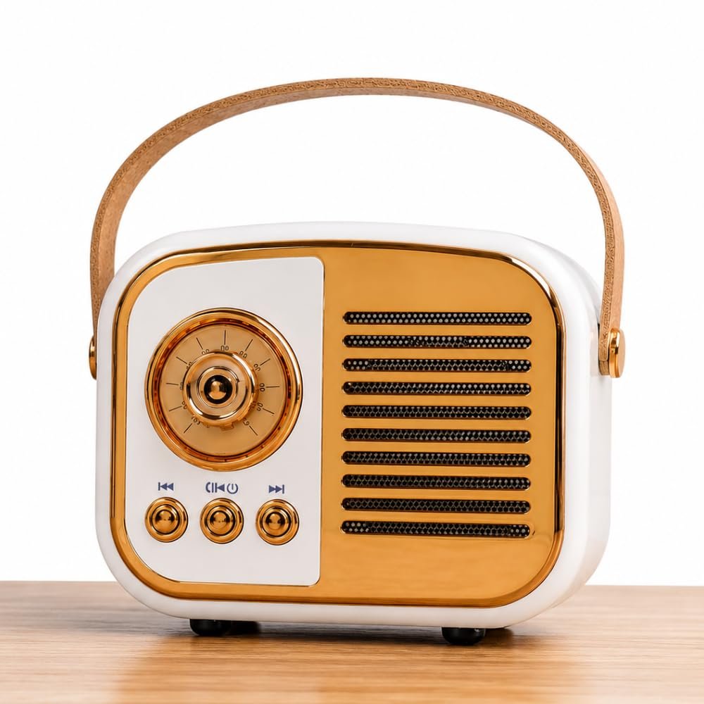 ๐๐ ๐๐๐๐ซ๐ฌ ๐๐ฎ๐๐ซ๐๐ง๐ญ๐๐, Vintage Bluetooth Radio Speaker, Classic Decorative Audio Gadget, Portable Wireless Music Player, HD Sound, Ideal for, Kitchen, Office, Travel & Outdoor.