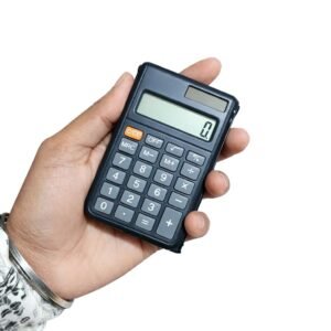 Pocket Size Mini Calculator, Solar Powered, LCD Display, Black, with Memory Functions