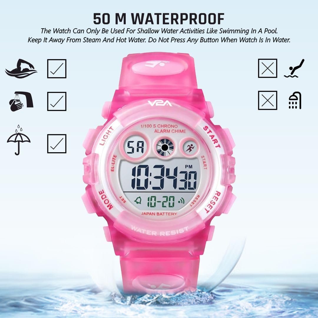 Nova 1451 Digital Sports Watch for Women and Girls, Stopwatch, Alarm, EL Backlight, 5 ATM Water Resistant, Flexible TPU Strap | Active, Casual & Gifting