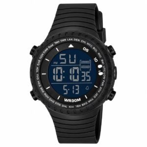 Defender Digital Display with Alarm, Stopwatch & Backlight Sports Watch for Men & Boys (Black)