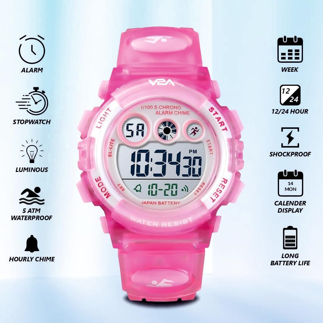 Nova 1451 Digital Sports Watch for Women and Girls, Stopwatch, Alarm, EL Backlight, 5 ATM Water Resistant, Flexible TPU Strap | Active, Casual & Gifting