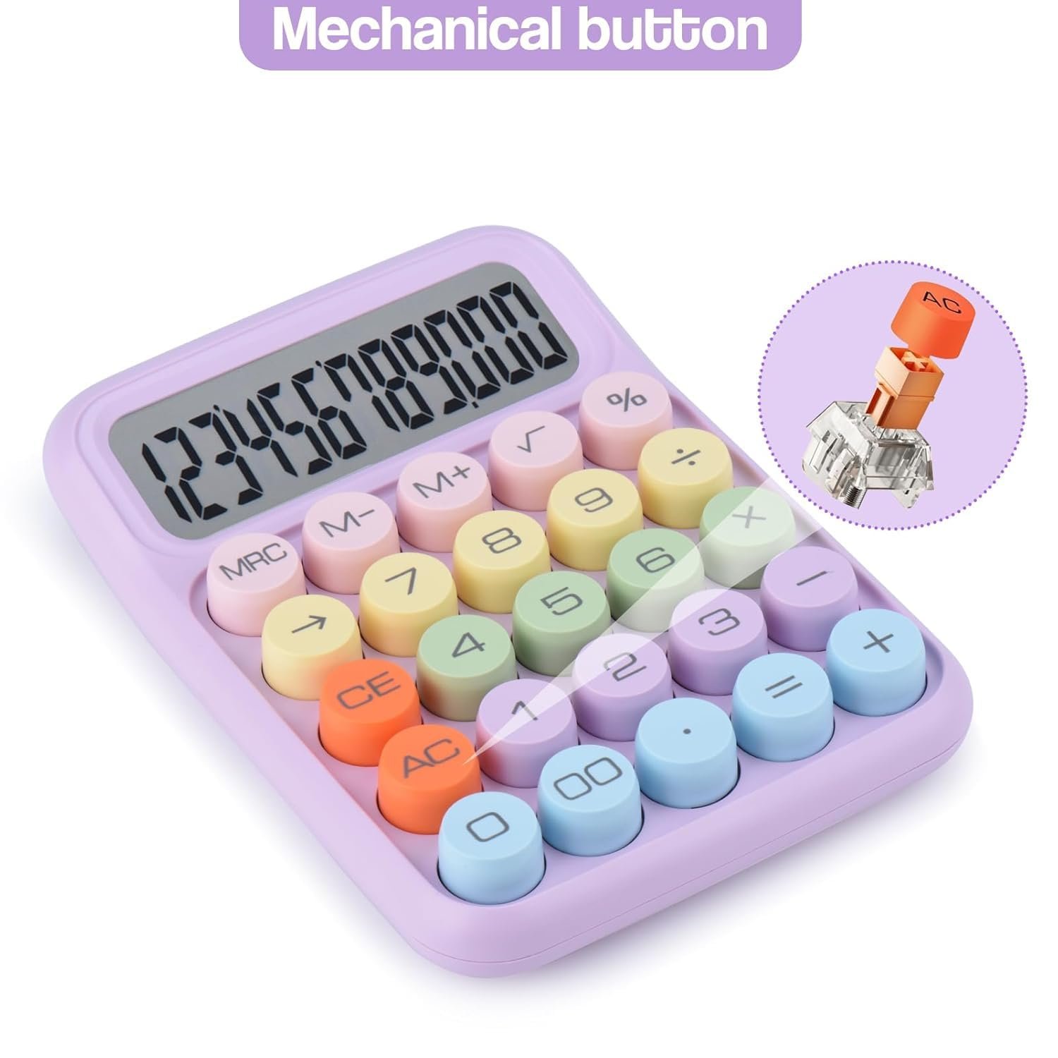 Typewriter Style Desktop Calculator with 12-Digit Large Display