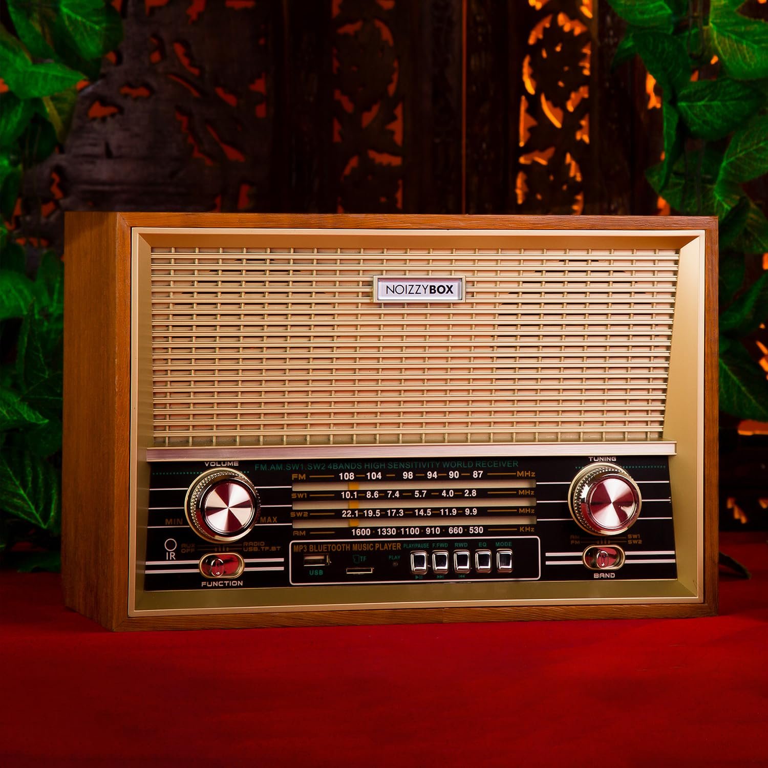 Retro XXL 4 Band Radio Wireless Bluetooth Speaker with Remote and Equalizer