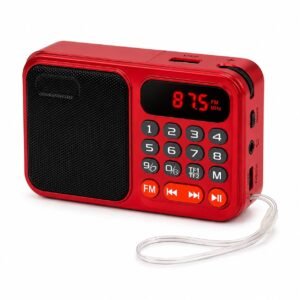 FM M7 Radio Speaker with Bluetooth, 6W, 12-Hour Playtime, USB Charging, Number Pad, AUX, Dual SD Card and USB Input, Volume scroller and Type-C Charging