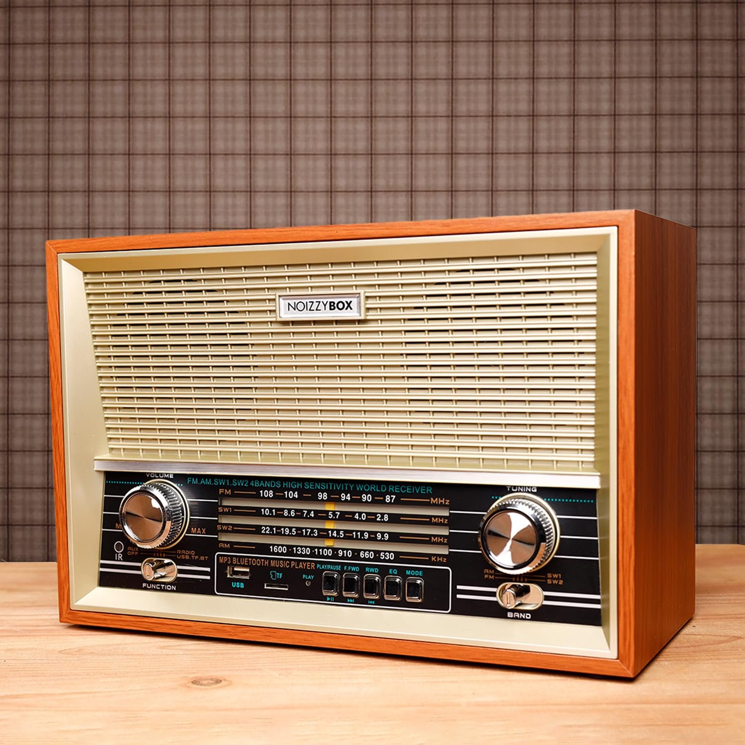 Retro XXL 4 Band Radio Wireless Bluetooth Speaker with Remote and Equalizer